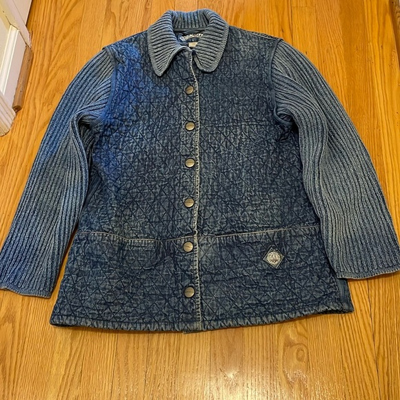 Blue Willi’s Quilted Jacket with Knit Sleeves - Picture 1 of 8